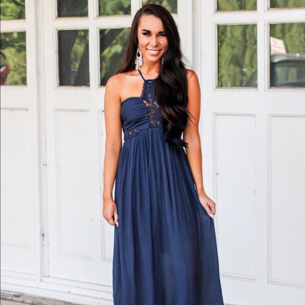 Blue backless maxi dress!